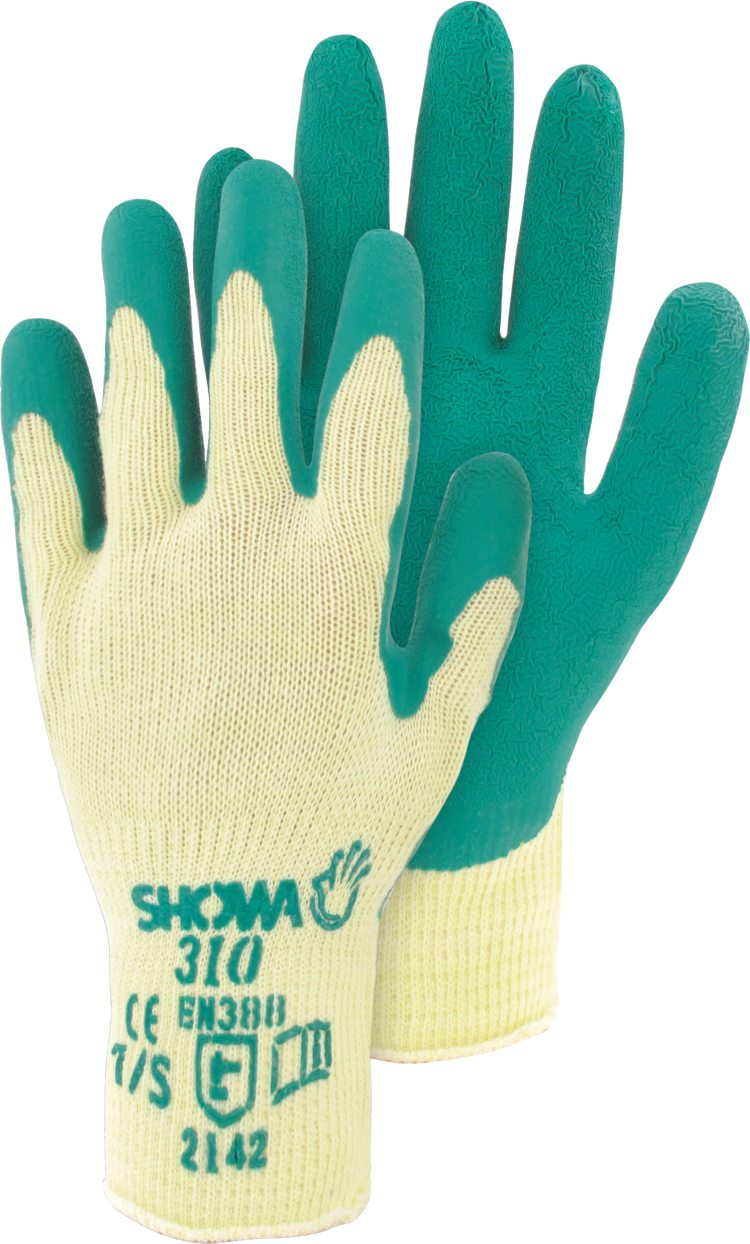 Showa Green Grip Handschuhe Baumwolle-Polyester mit Latex