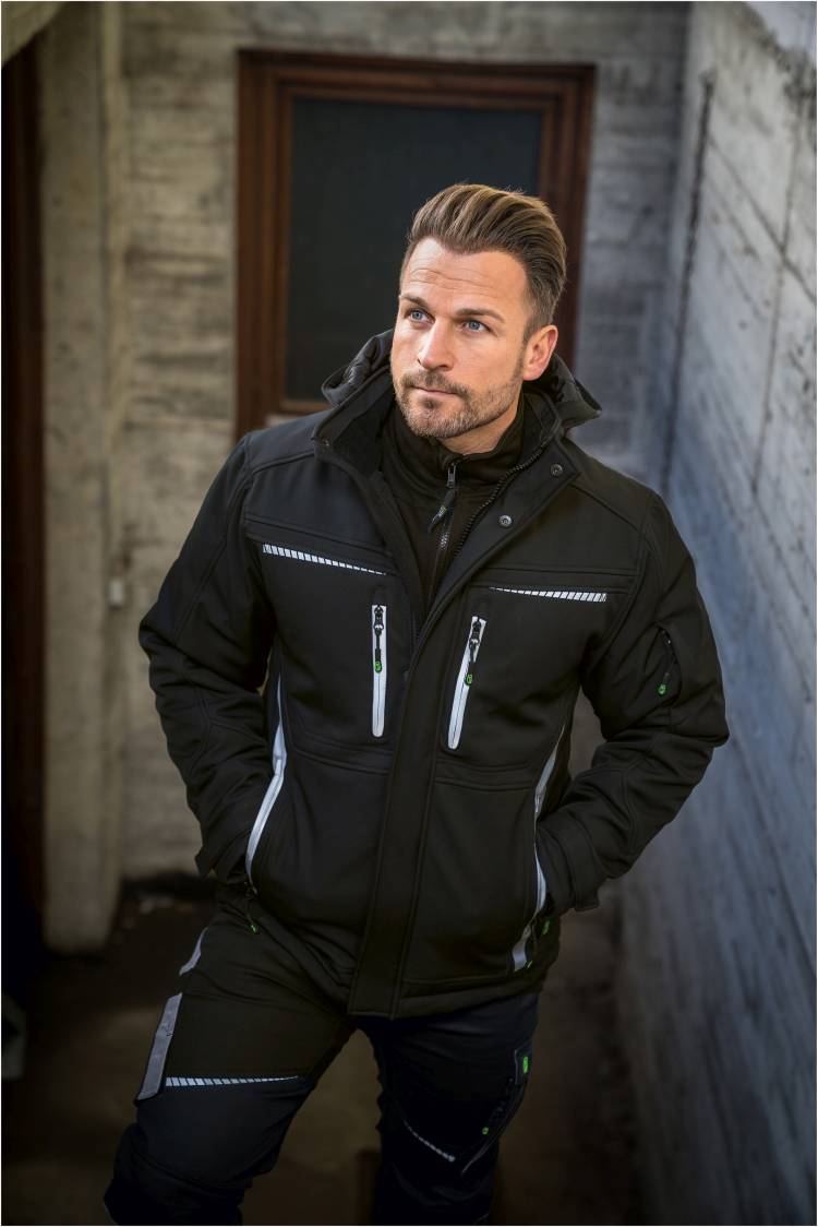 Leibwaechter Winter Softshelljacke schwarz Model 2