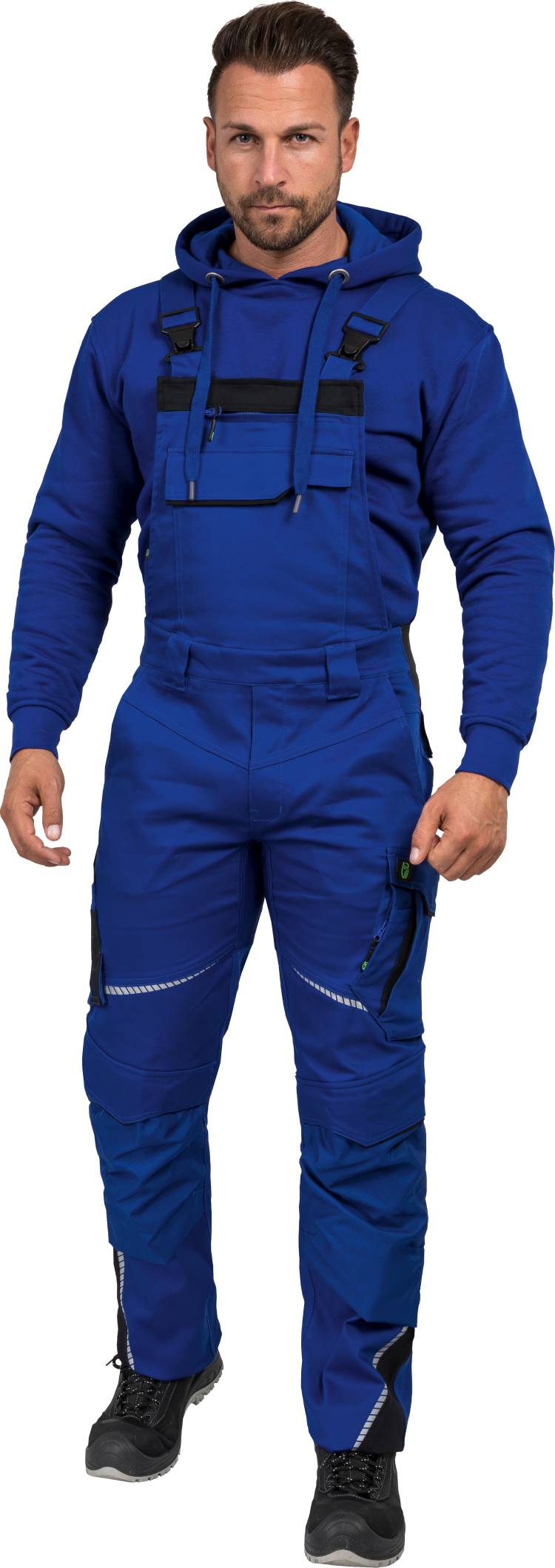 Leibwaechter Latzhose kornblau schwarz Model 1