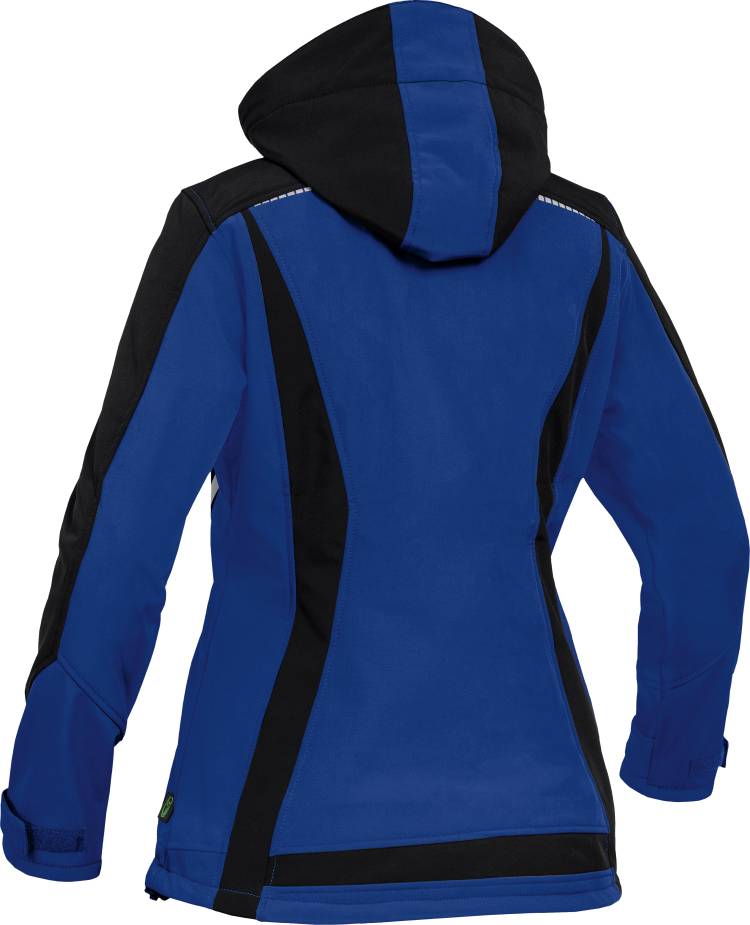 Leibwaechter Damen Softshell Jacke kornblau schwarz Rueckseite