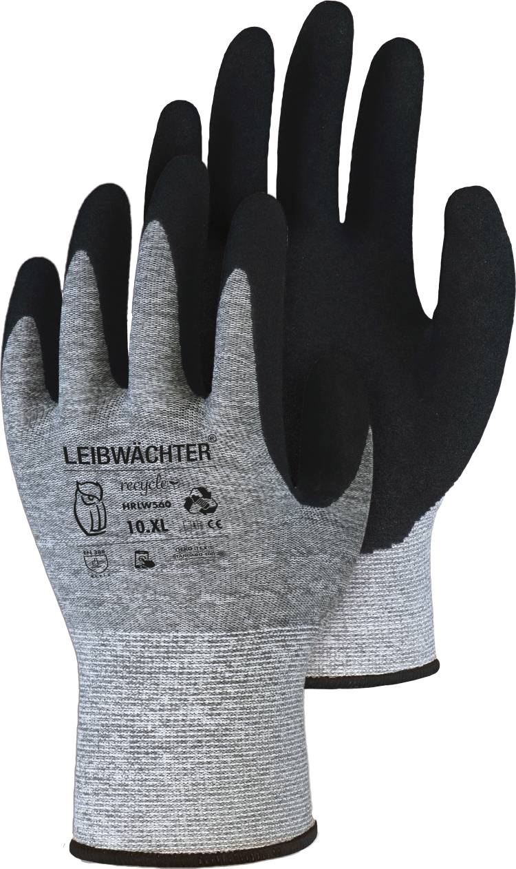 Leibwächter® Handschuhe Graphit Recycle Polyester mit Nitrilbeschichtung