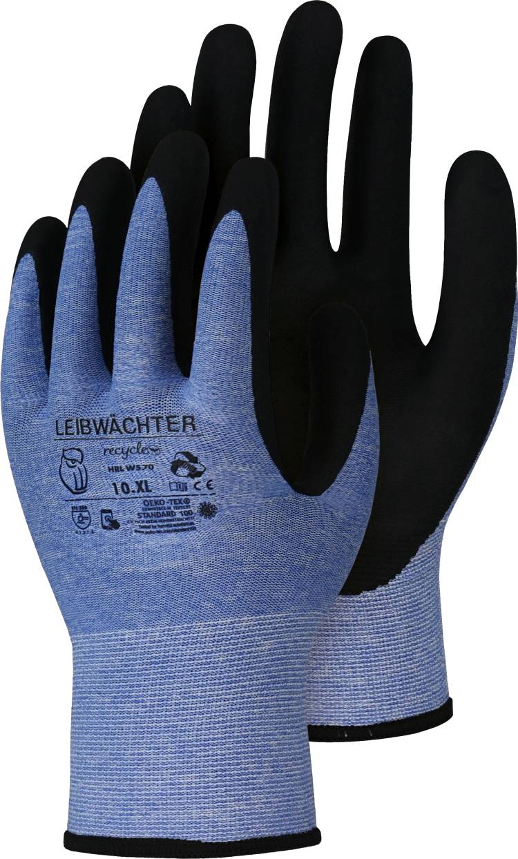 Leibwächter® Handschuhe Topas Recycle Polyester-Spandex mit Nitril-Beschichtung