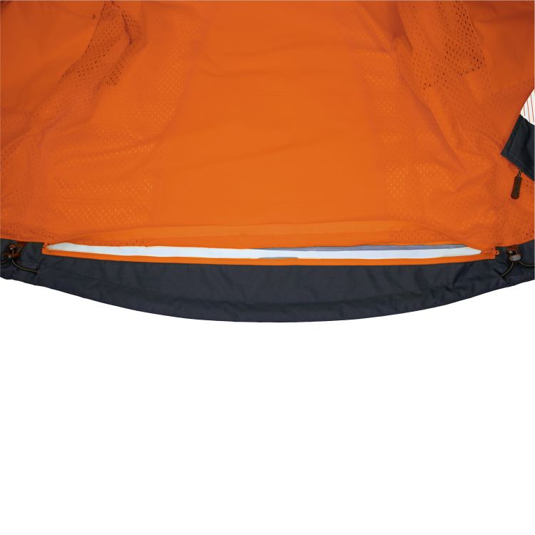 Vizwell Warnschutz Kontrast Aussenjacke Leuchtorange Marine Detailansicht 6