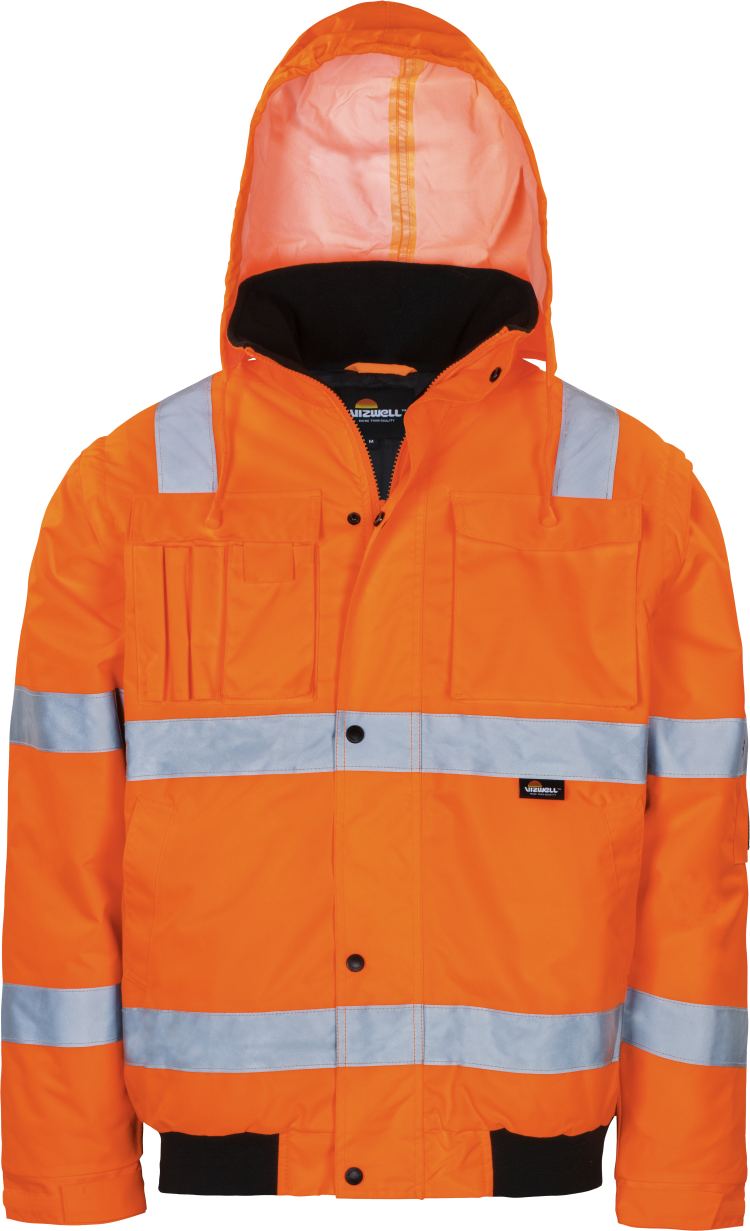 Vizwell Pilotenjacke VW60C Leuchtorange Vorderseite 1