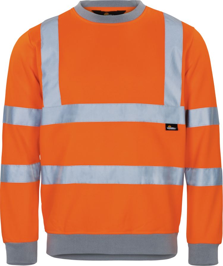 Vizwell Warnschutz Sweatshirt Leuchtorange Vorderseite 1