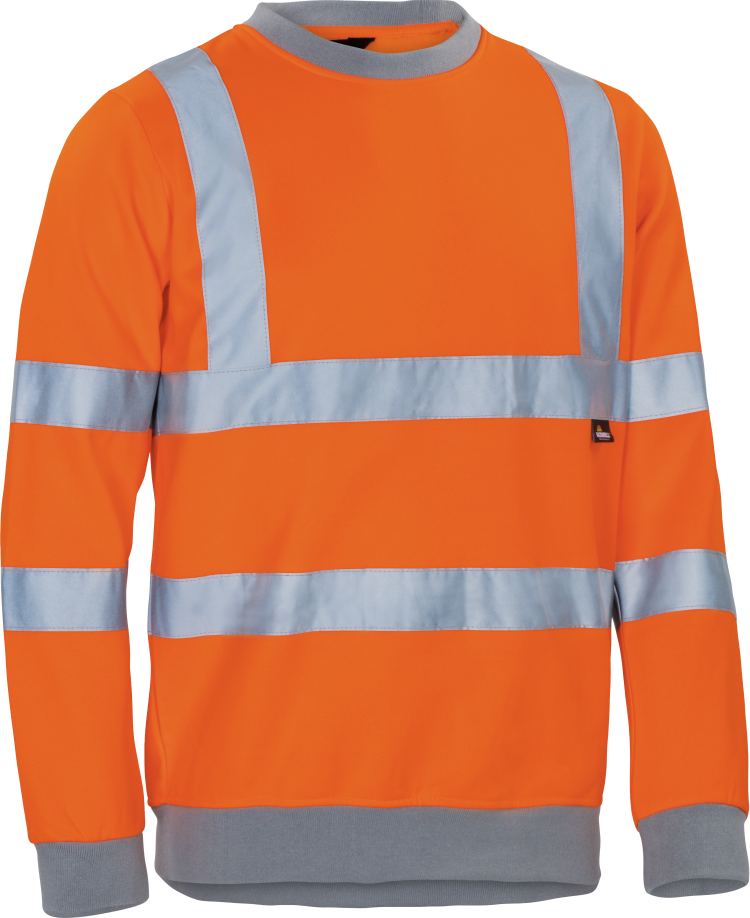 Vizwell Warnschutz Sweatshirt Leuchtorange Vorderseite 2