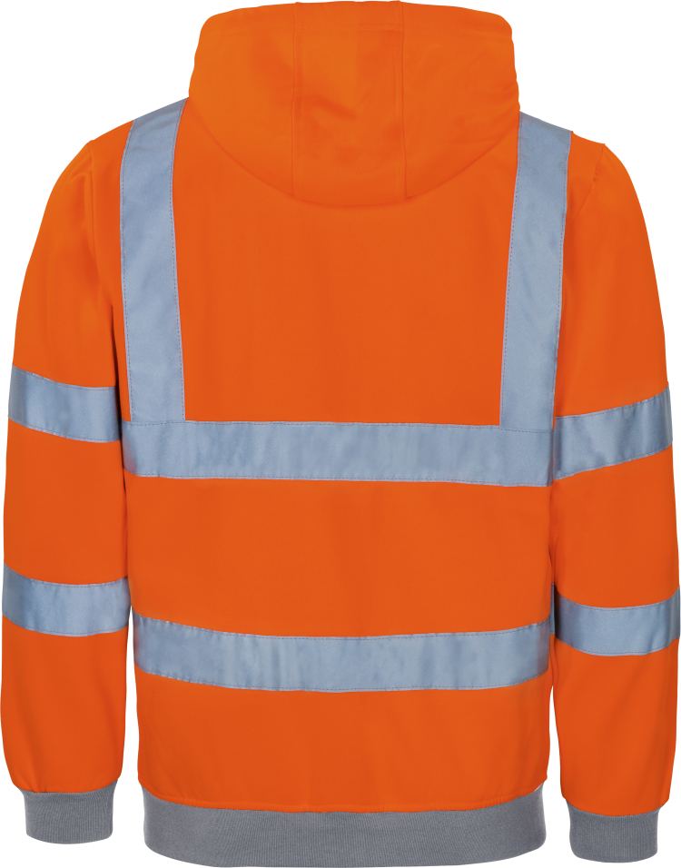 Vizwell Warnschutz Sweatjacke Leuchtorange Rueckseite