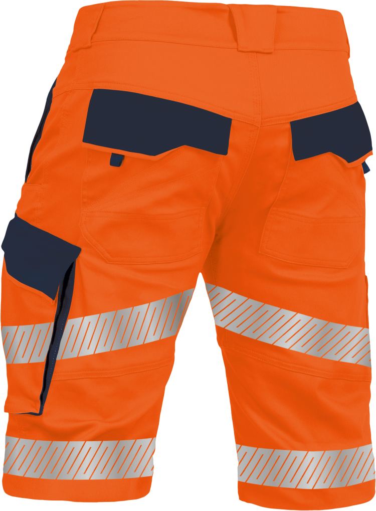 Vizwell Short Flex HiVis Leuchtorange Marine Rueckseite