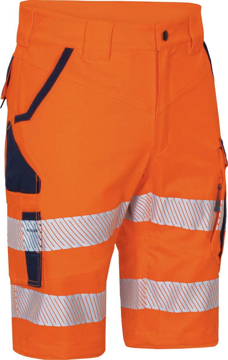 Vizwell Short Flex HiVis Leuchtorange Marine Vorderseite 1