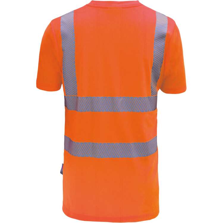 Vizwell Warnschutz T-Shirt mit Baumwolle in leuchtorange - Neu 2024 Rückseite