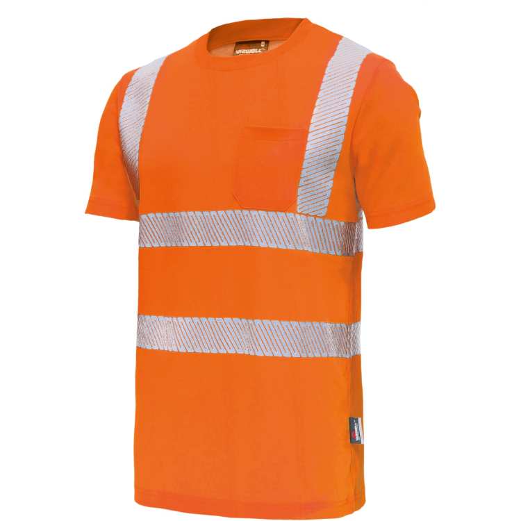 Vizwell Warnschutz T-Shirt mit Baumwolle in leuchtorange - Neu 2024 Vorderseite