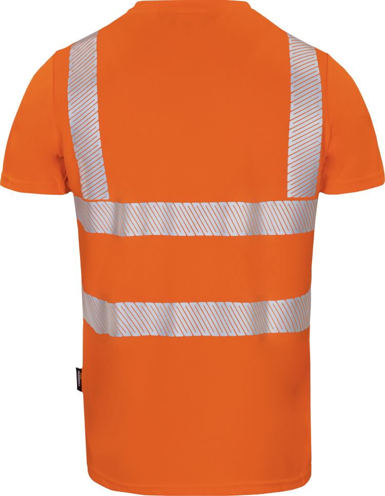 Vizwell Warnschutz T Shirt Leuchtorange Rueckseite