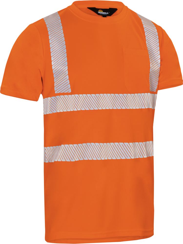 Vizwell Warnschutz T Shirt Leuchtorange Vorderseite 2