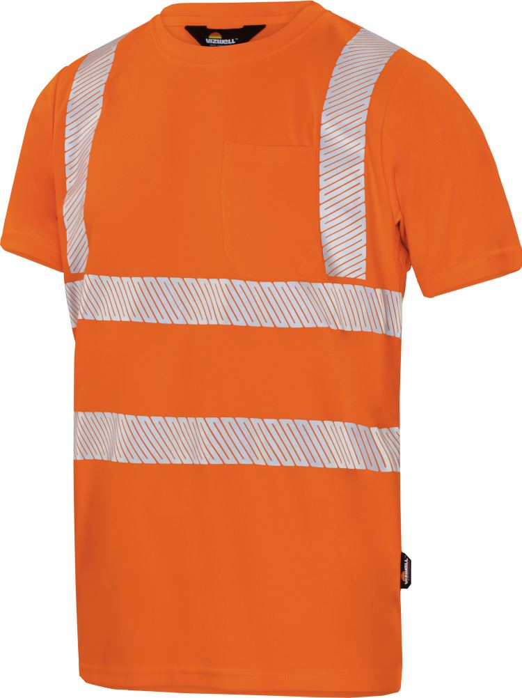 Vizwell Warnschutz T Shirt Leuchtorange Vorderseite