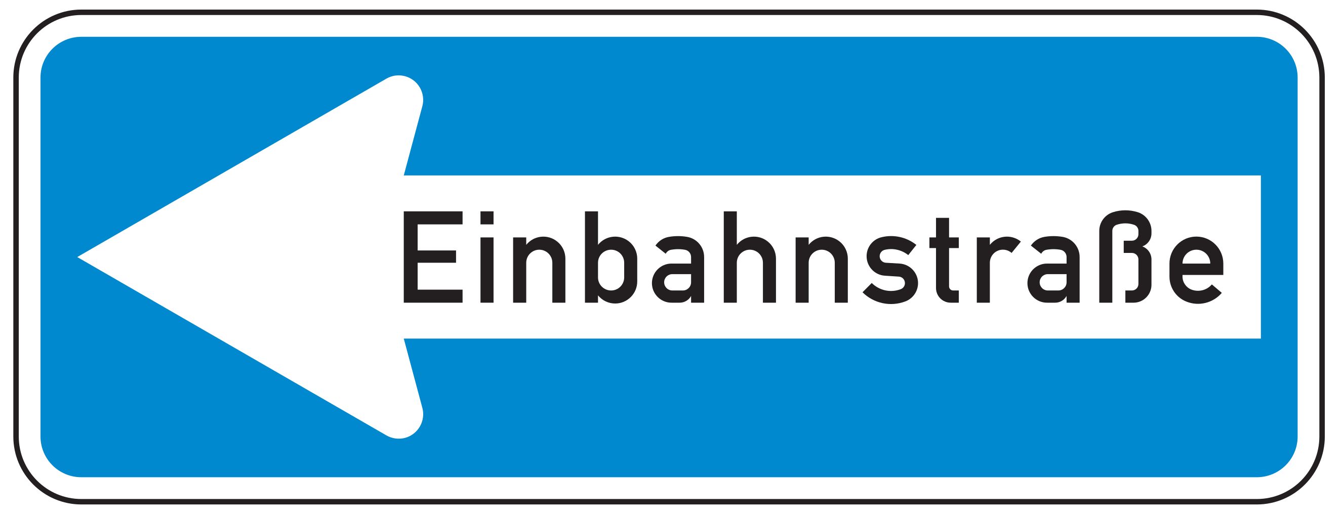 Verkehrsschild Einbahnstraße linksweisend 300x800 2mm RA1