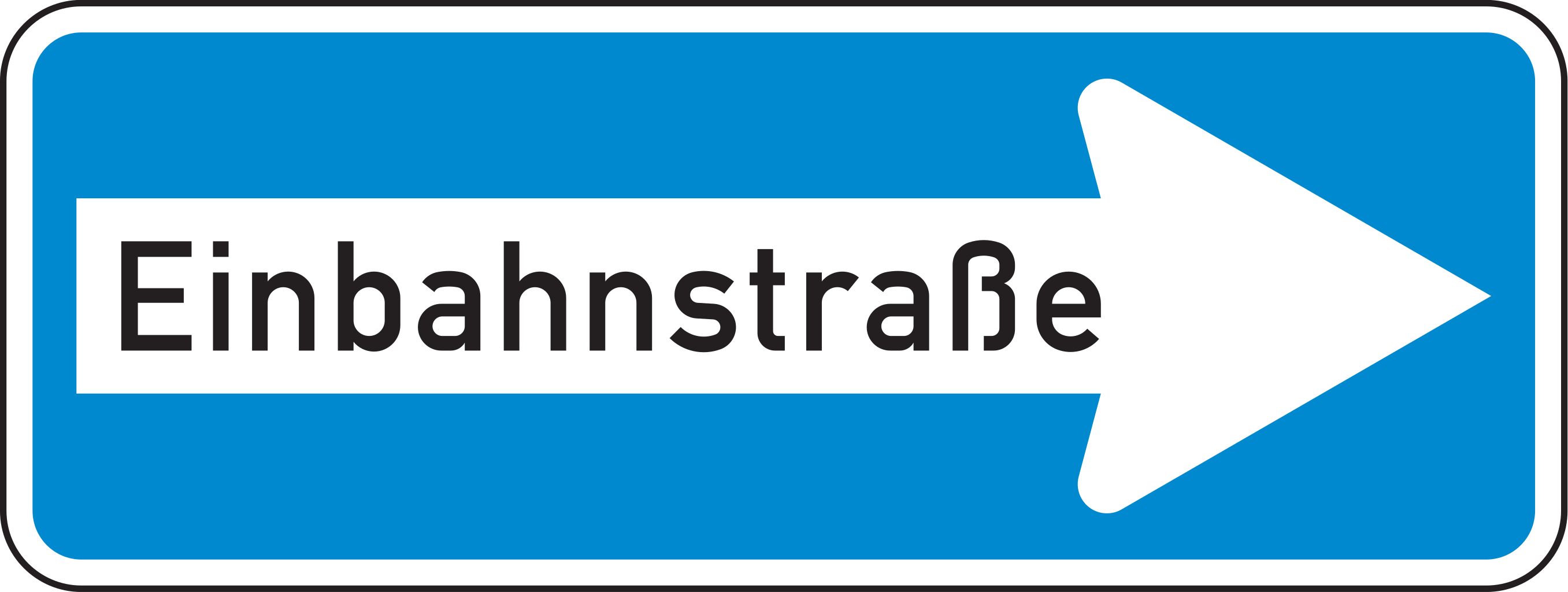 Verkehrsschild Einbahnstraße rechtsweisend 300x800 2mm RA1