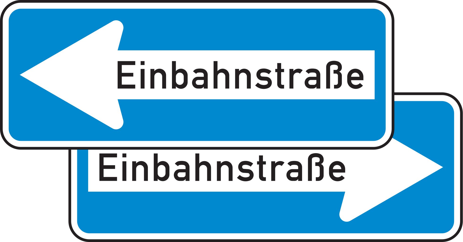 Verkehrsschild Einbahnstraße doppels. (-10/-20) 300x800 2mm RA1