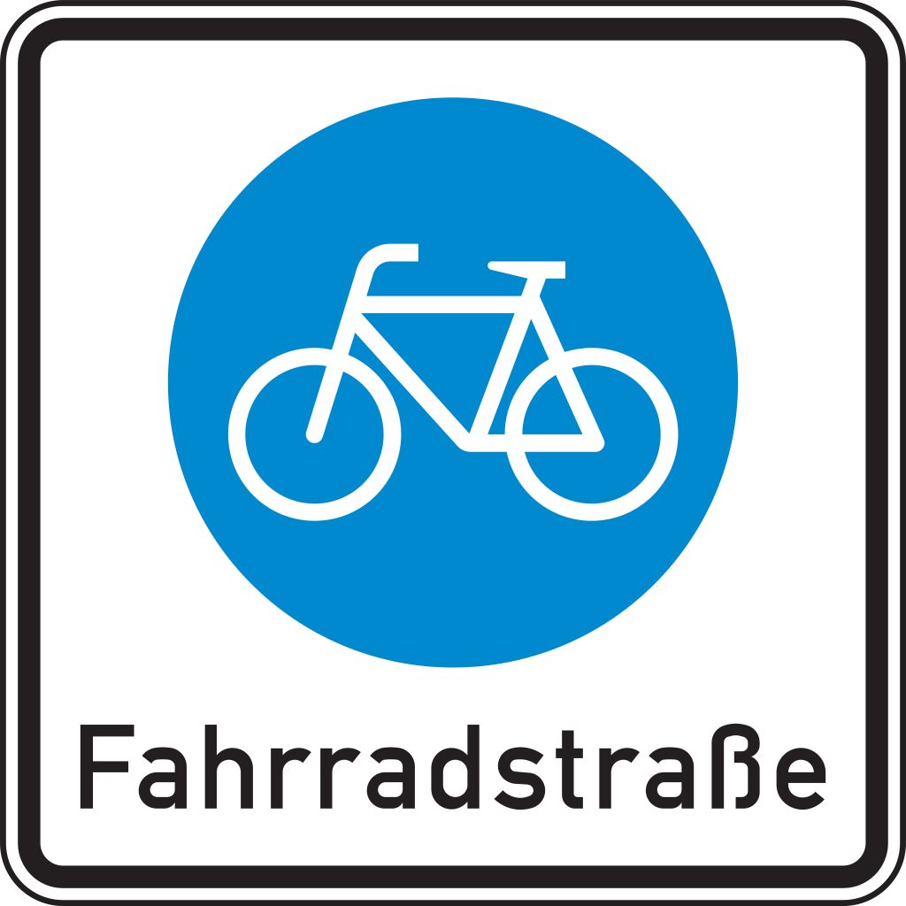 Verkehrsschild Beginn einer Fahrradstraße 600x600 2mm RA1