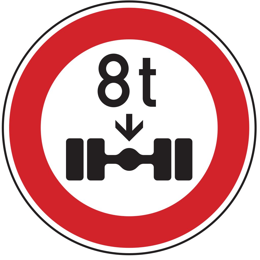 Verkehrsschild Tatsächliche Achslast Ø600 2mm RA1