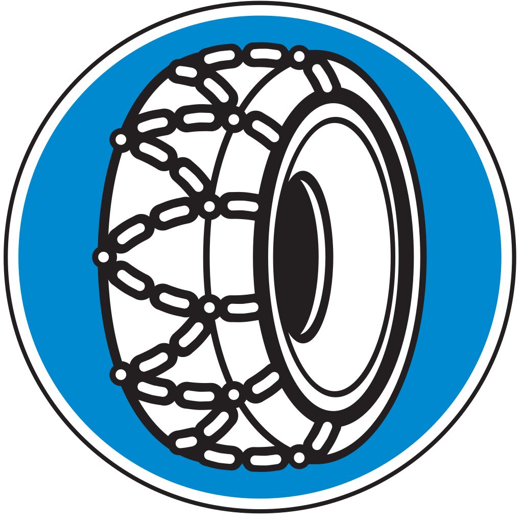 Verkehrsschild Schneeketten vorgeschrieben Ø600 2mm RA1