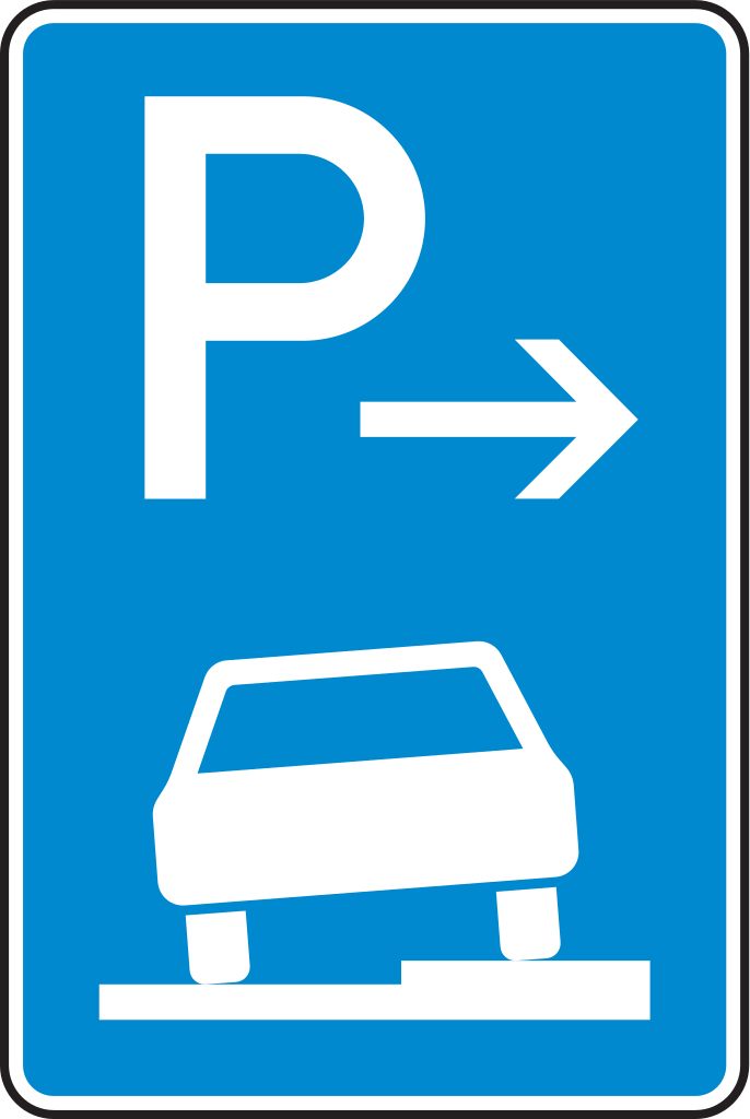 VZ 315-57 Parken auf Gehwegen halb in Fahrtrichtung rechts Ende