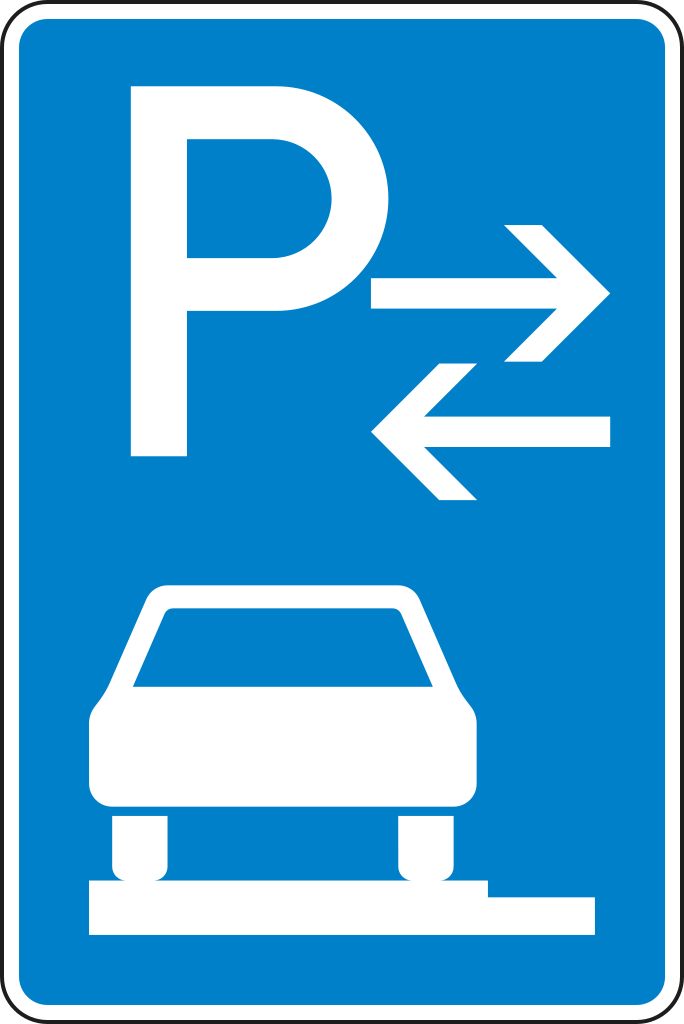 VZ 315-63 Parken auf Gehwegen ganz in Fahrtrichtung links Mitte