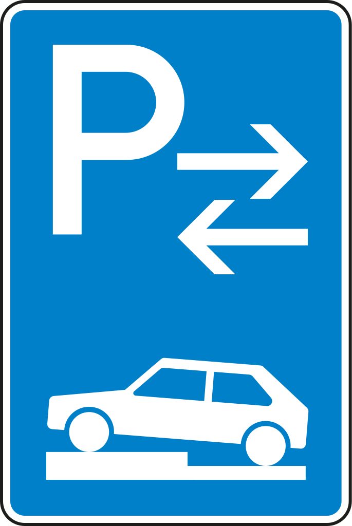 VZ 315-73 Parken auf Gehwegen halb quer zur Fahrtrichtung links Mitte