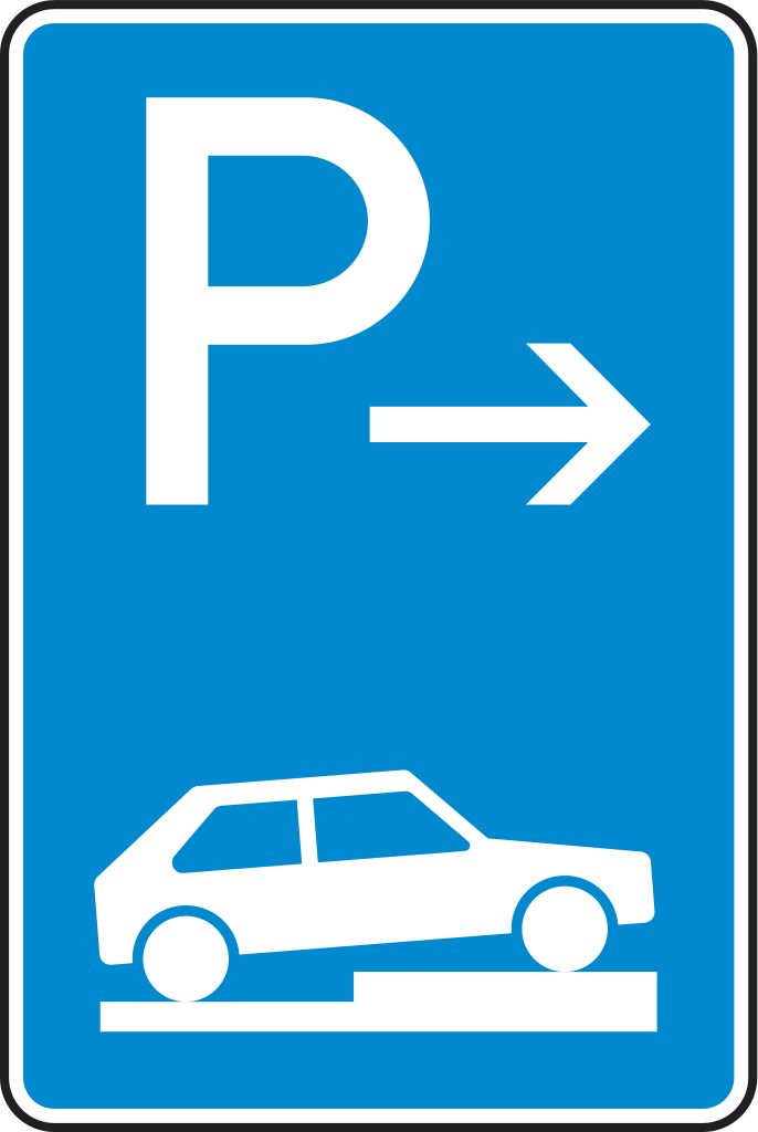 Verkehrsschild Parken auf Gehwegen Ende 300x200 2mm RA1