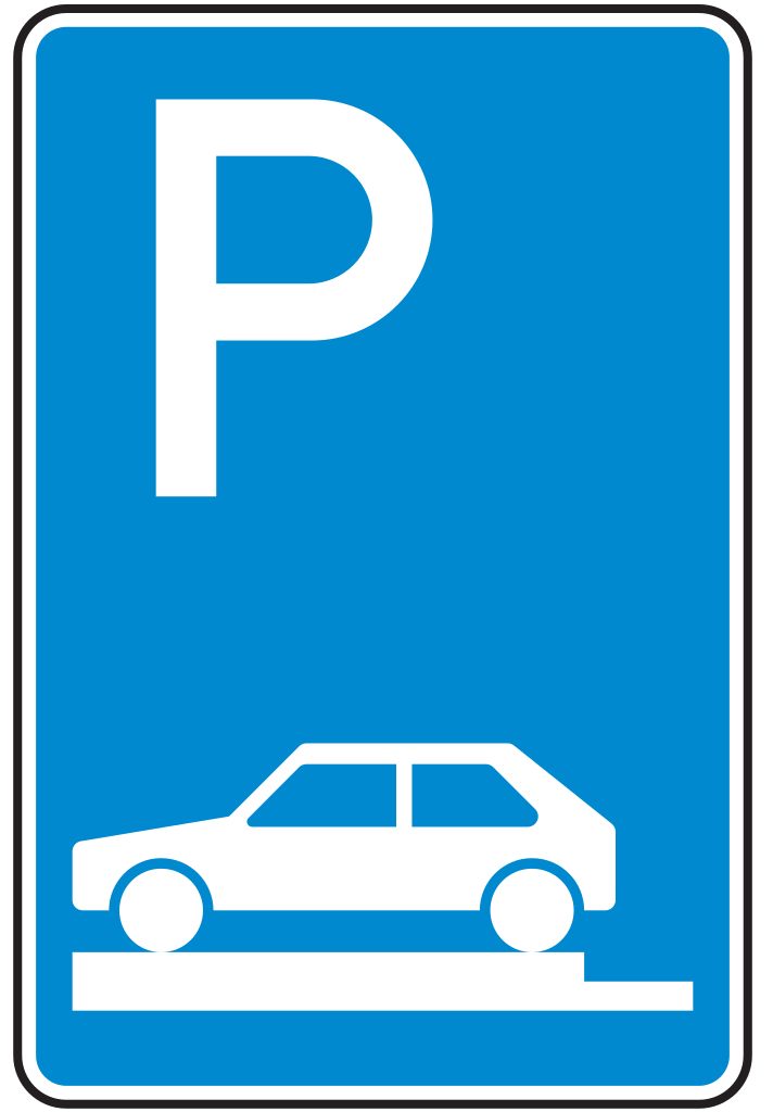 Verkehrsschild Parken auf Gehwegen Anfang 300x200 2mm RA1