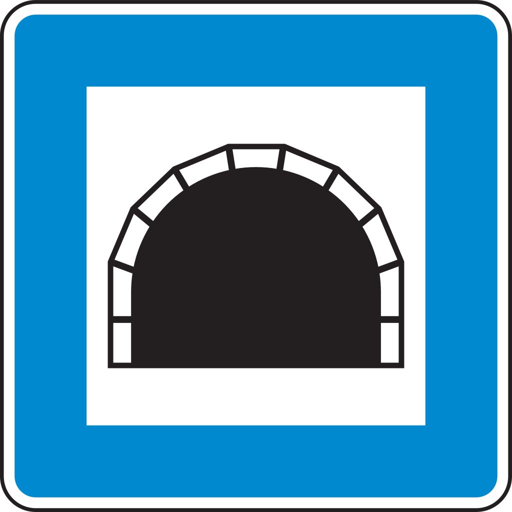 Verkehrsschild Tunnel 840x840 2mm RA1