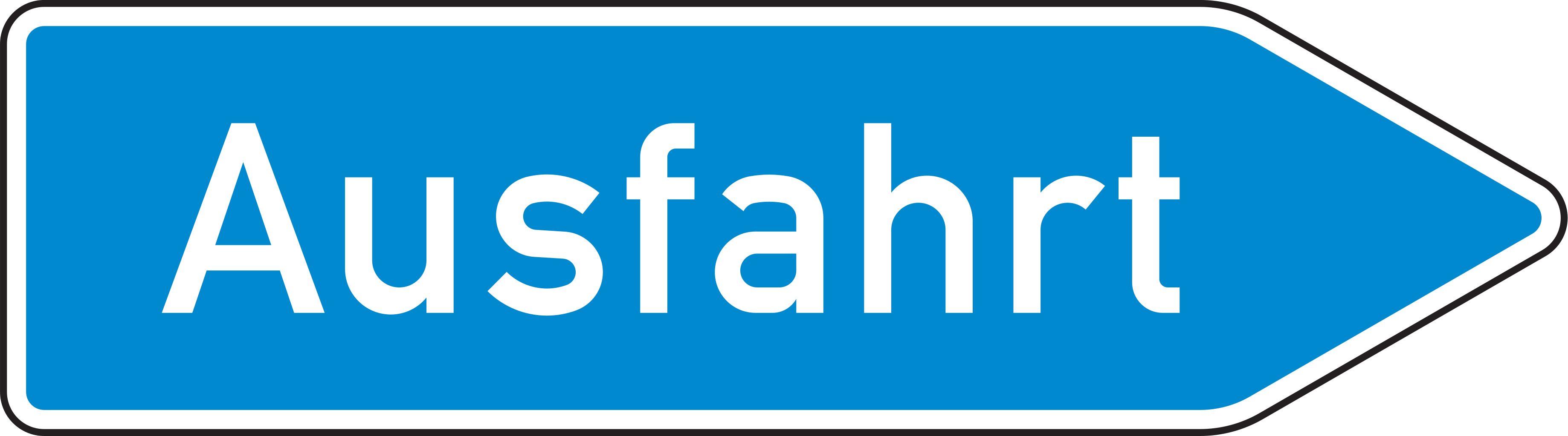 Verkehrsschild Ausfahrt von der Autobahn 950x3450 Alform II RA1