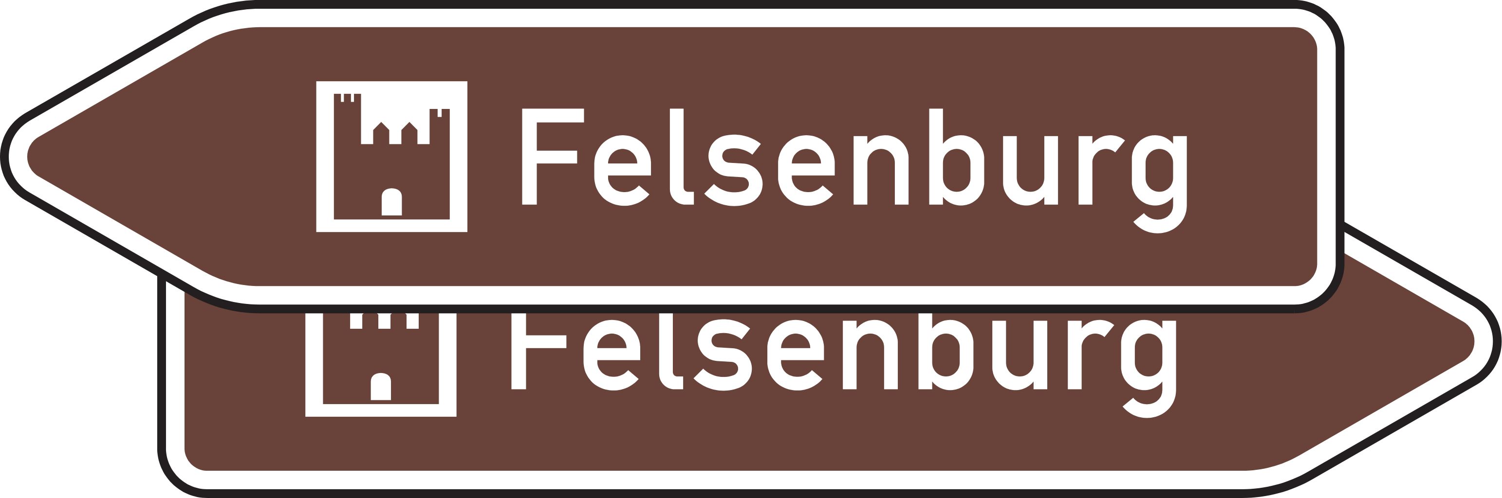 Verkehrsschild Touristische Route, Pfeilwegw. doppels. 2mm RA1