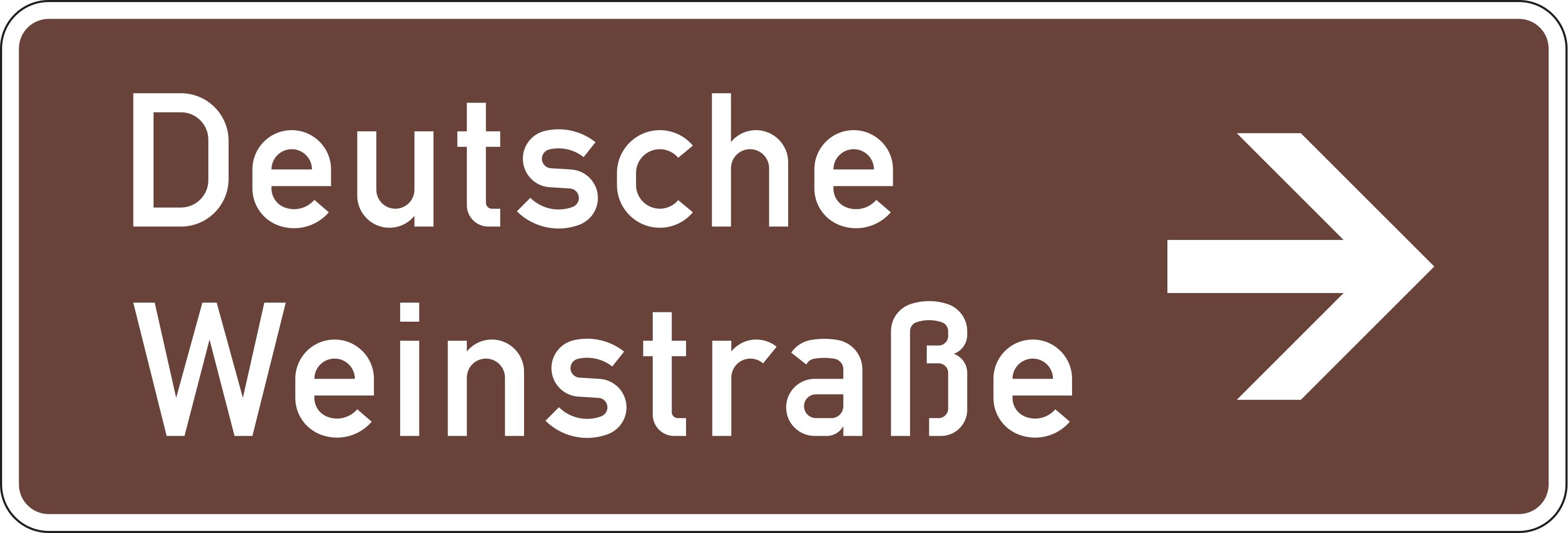 VZ 386.2-20 Touristische Route, Wegweiser rechtsweisend