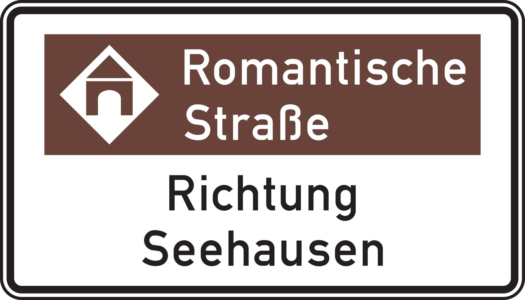 VZ 386.2-52 Touristische Route mit Bezugsziel Richtung