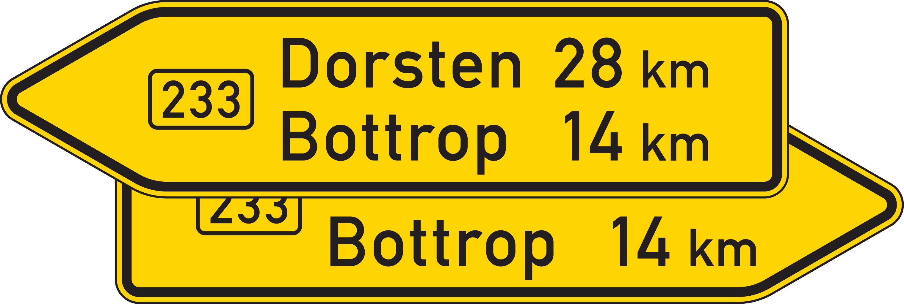 Verkehrsschild Pfeilwegw. auf Bundesstraßen ds 350x1400 2mm RA1