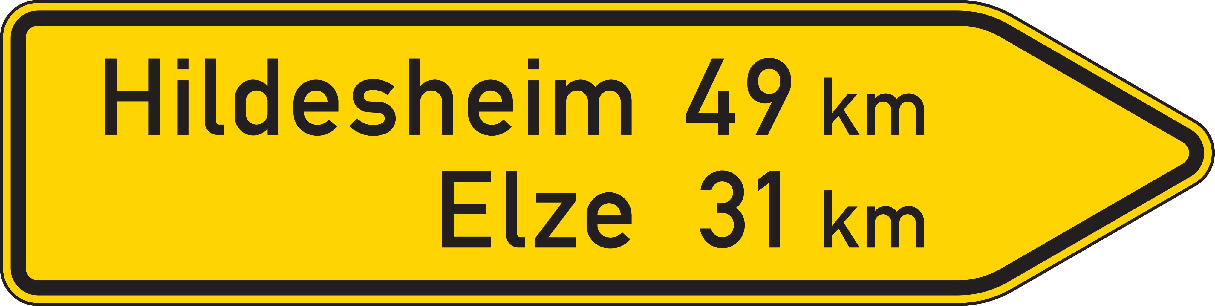 Verkehrsschild Pfeilwegw. auf sonst. Straßen rw 350x1400 2mm RA1