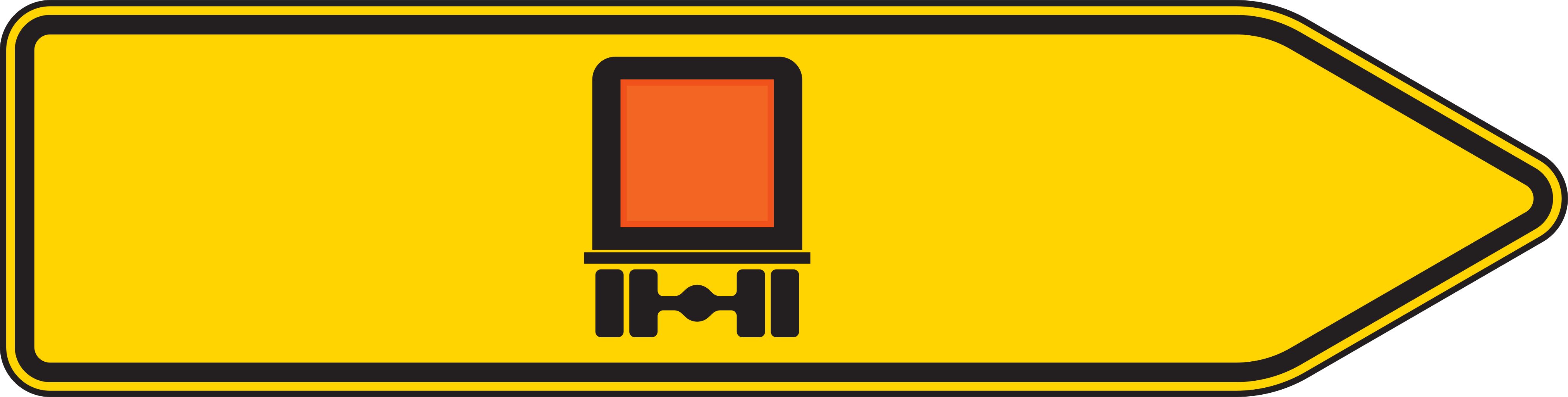 VZ 421-21 Pfeilwegweiser für kennzeichnungspflichtige Fahrzeuge mit gefährlichen Gütern, rechtsweisend