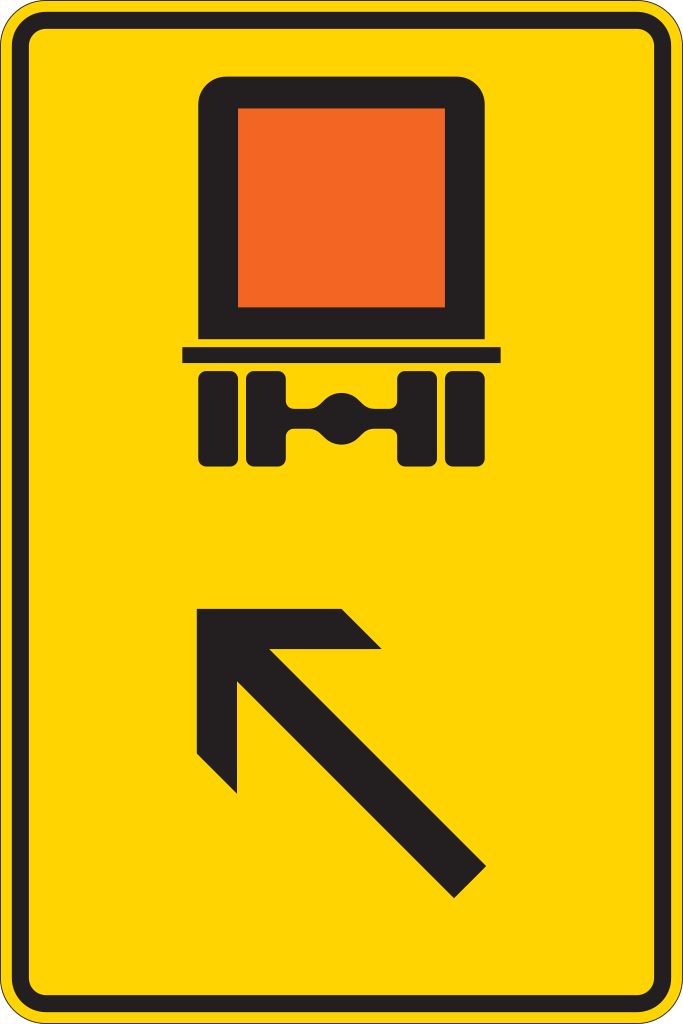 Verkehrsschild Wegweiser f. kennz. Fahrz. li ein. 630x420 2mm RA1