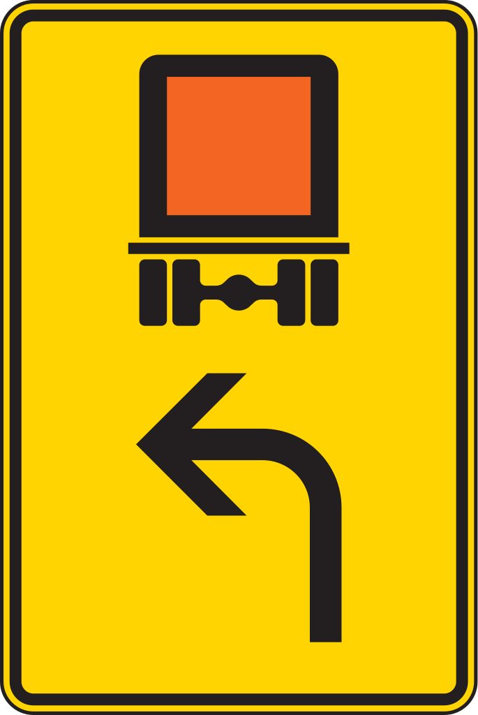 Verkehrsschild Vorwegw. f. kennz. Fahrz. linksw. 630x420 2mm RA1