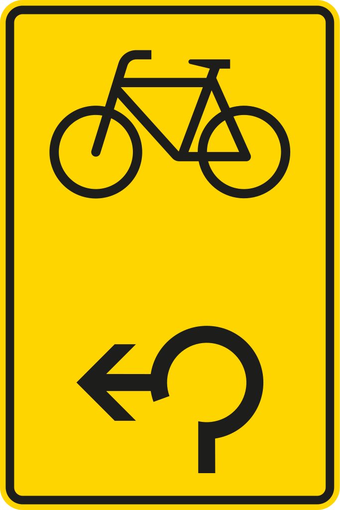 Verkehrsschild Vww für Radfahrer Kreisverkehr lw 630x420 2mm RA1