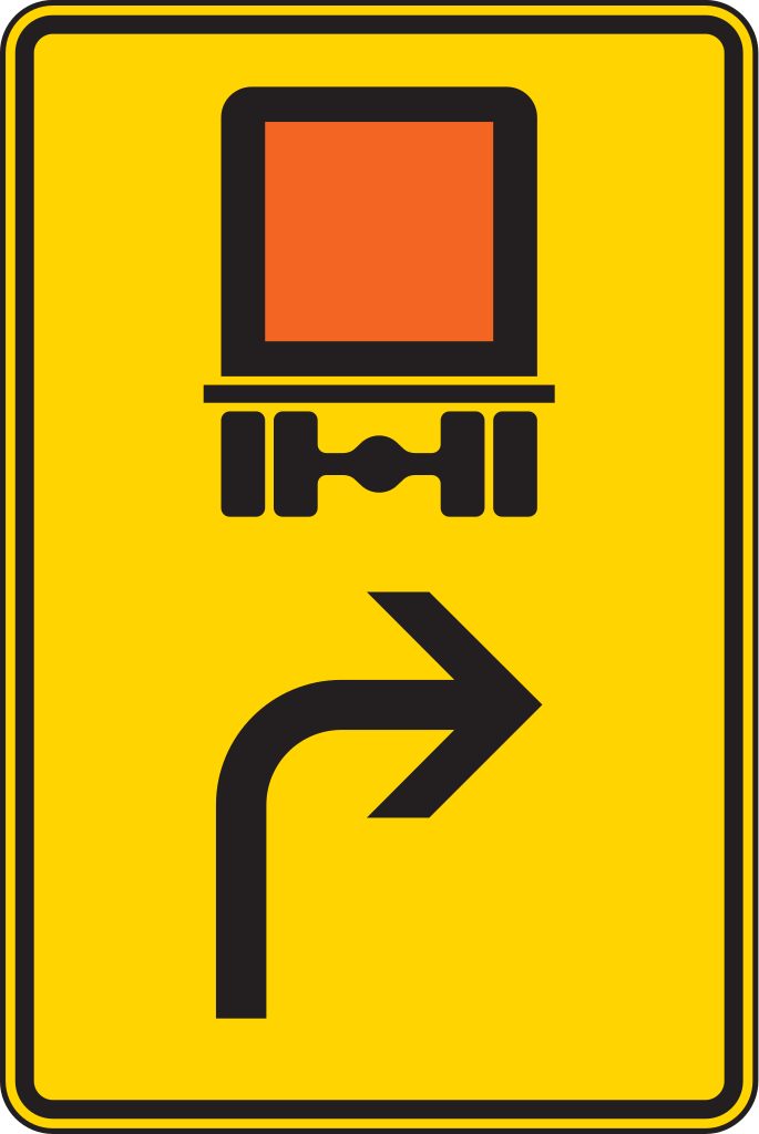 Verkehrsschild Vorwegw. f. kennz. Fahrz. rechtsw. 630x420 2mm RA1