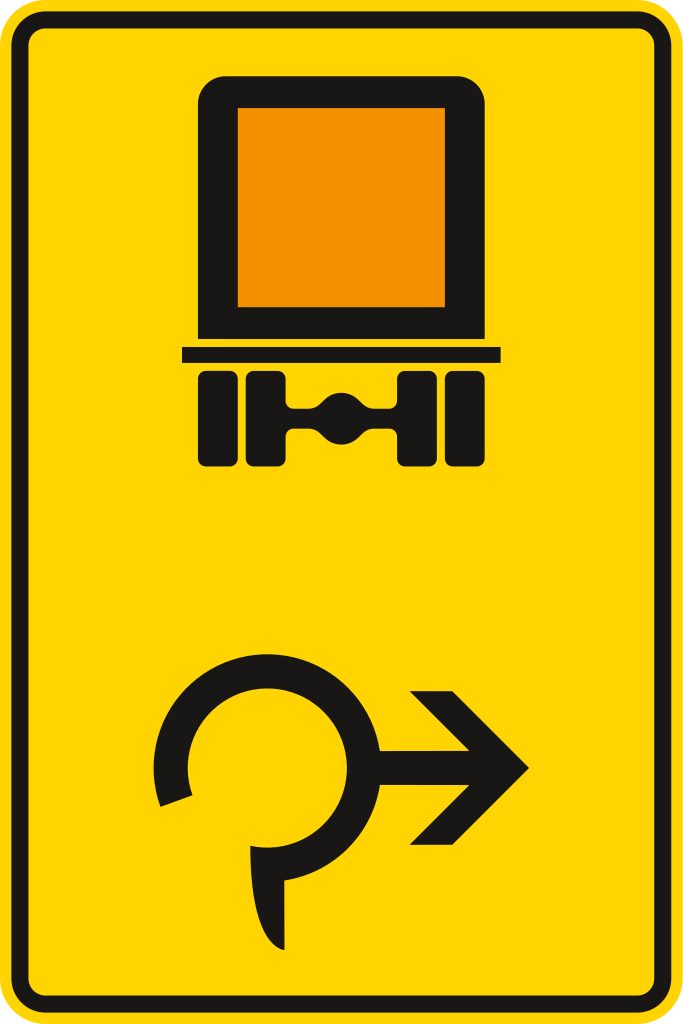 Verkehrsschild Vorwegw. kennz. Fahrz. Kreisv. rw 630x420 2mm RA1