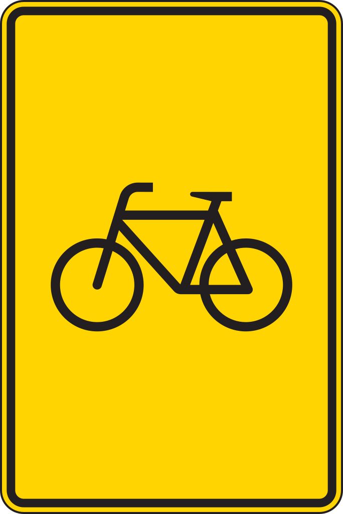 VZ 442-53 Vorwegweiser für Radverkehr (ohne Pfeilsymbol)