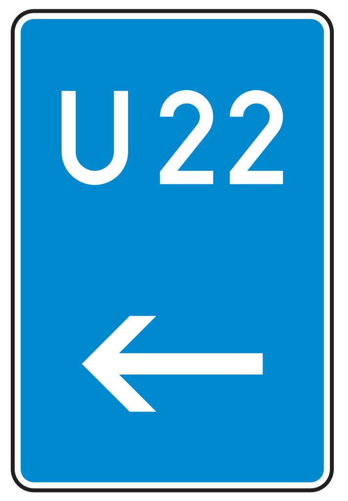 Verkehrsschild Bedarfsumleitung, hier links 630x420 2mm RA1