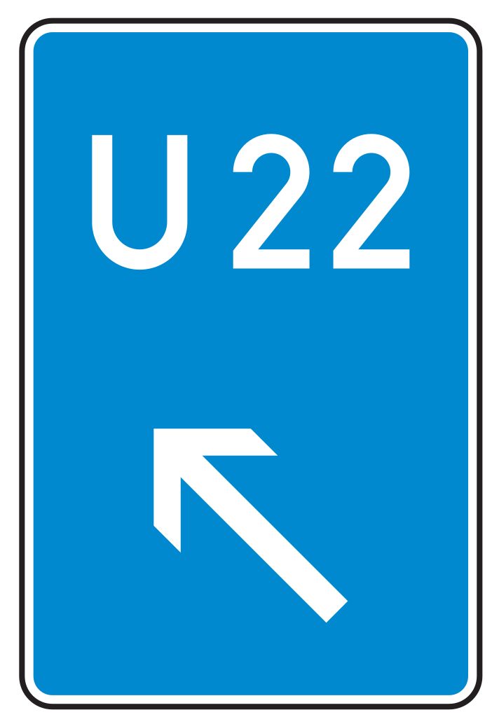 Verkehrsschild Bedarfsumleitung, links einordnen 630x420 2mm RA1