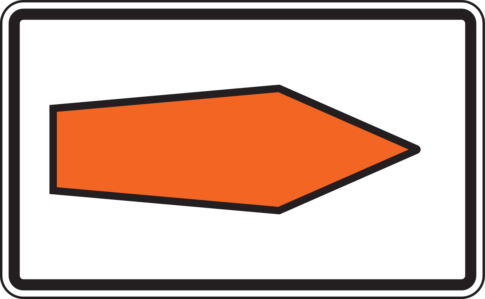 Verkehrsschild Umlenkungspfeil, rechtsweisend 800x1250 Alform RA1