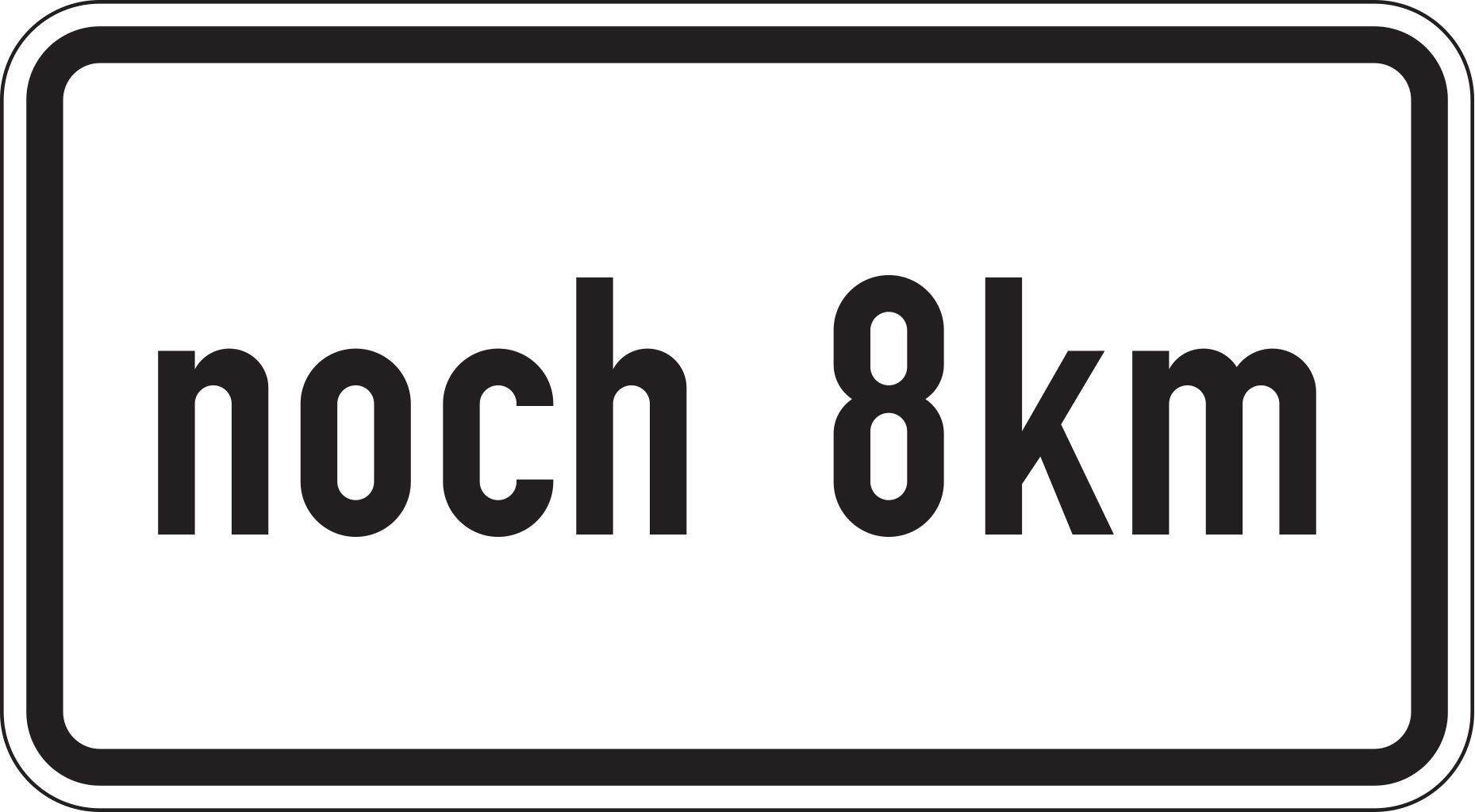 Verkehrsschild noch … km (in Tunneln) 315x420 2mm RA1