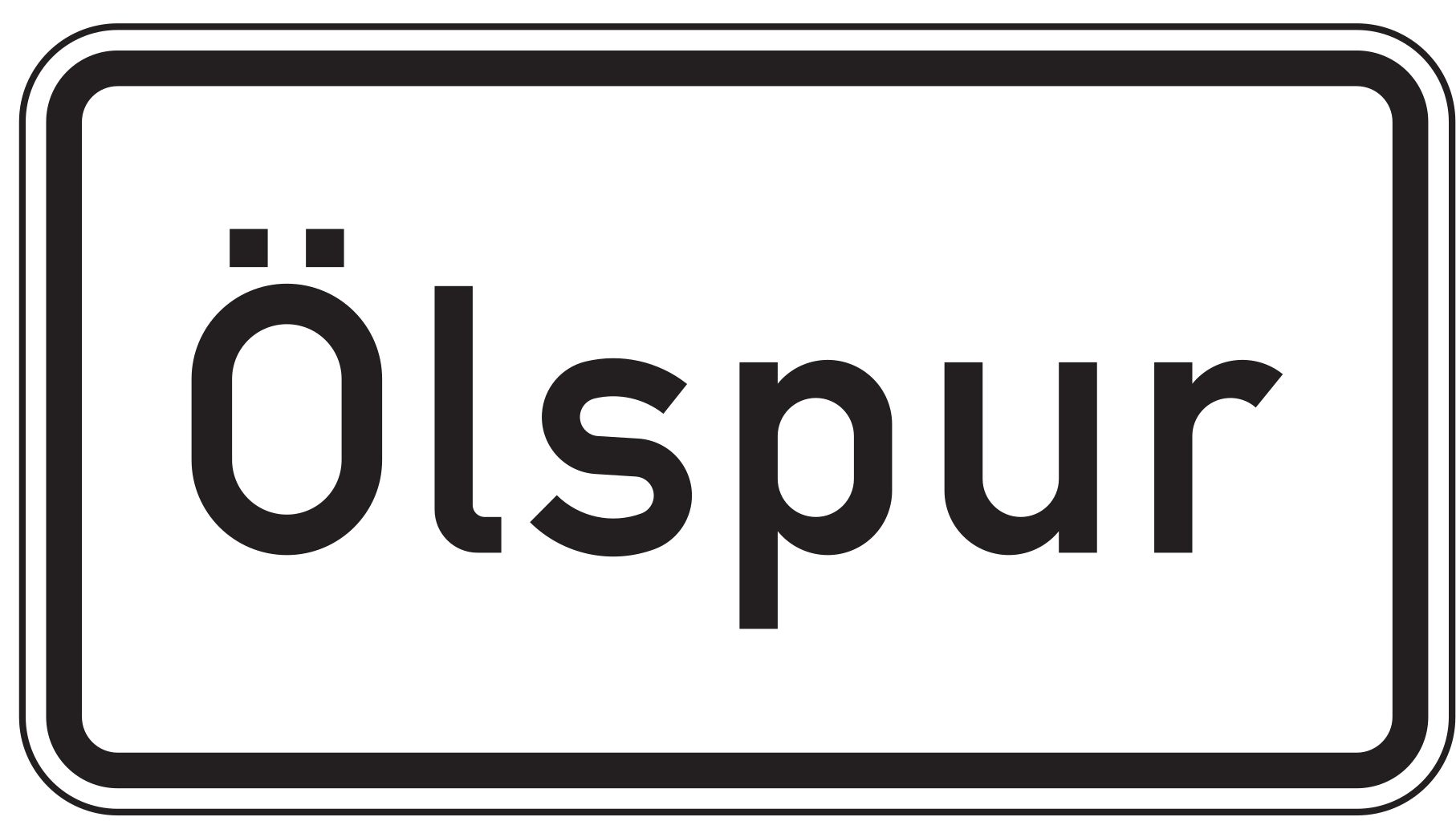 Verkehrsschild Ölspur 231x420 2mm RA1