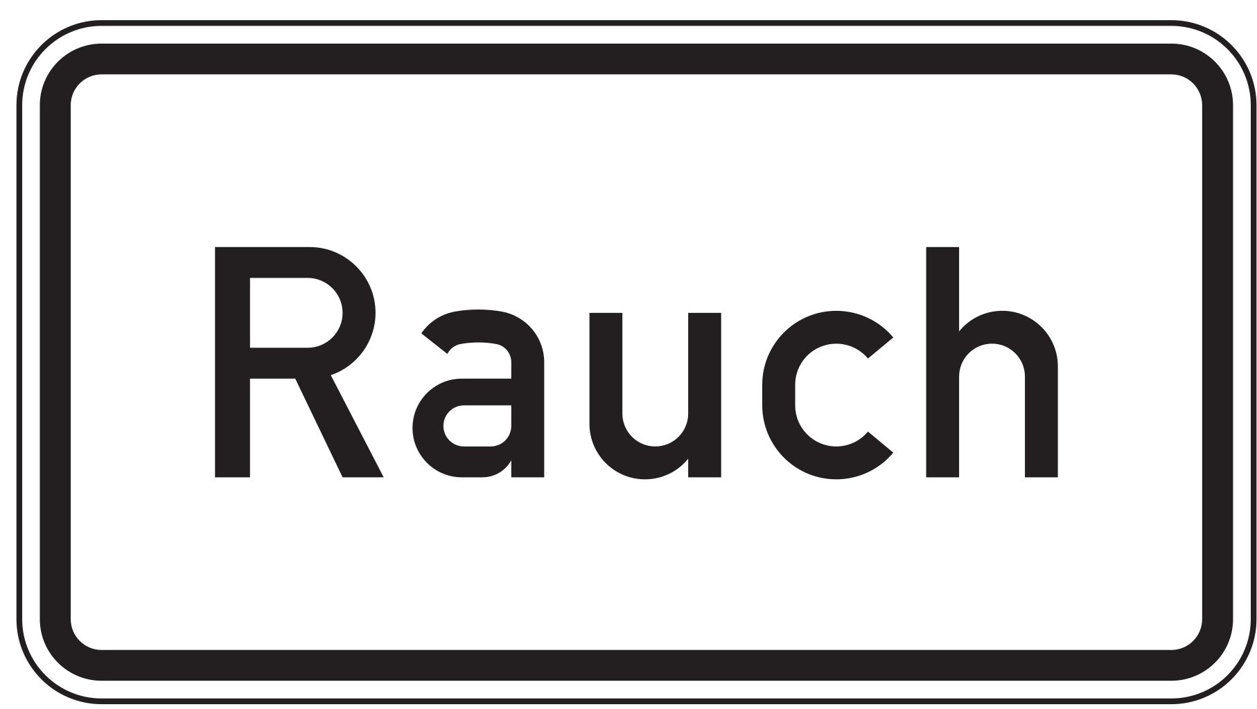 Verkehrsschild Rauch 231x420 2mm RA1