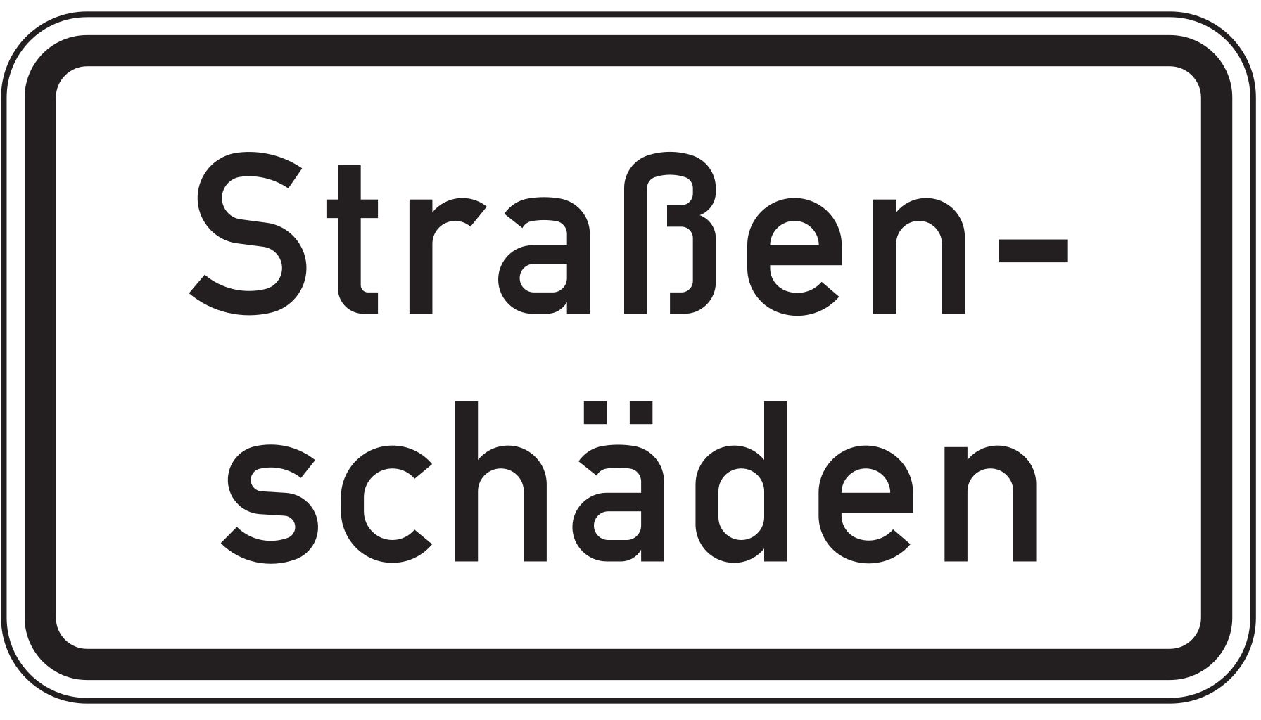 Verkehrsschild Straßenschäden 231x420 2mm RA1